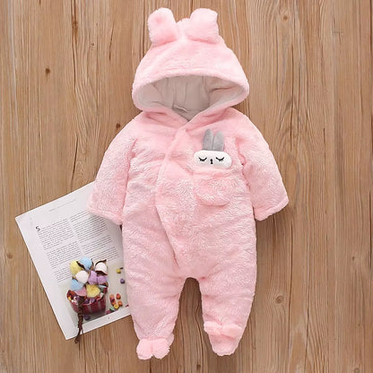 Snugglepals – Plush Cartoon Baby Romper for Autumn & Winter