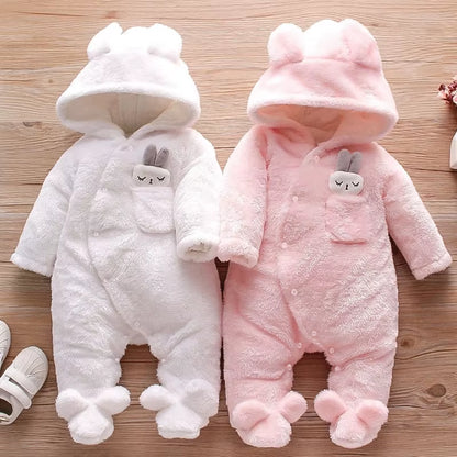 Snugglepals – Plush Cartoon Baby Romper for Autumn & Winter