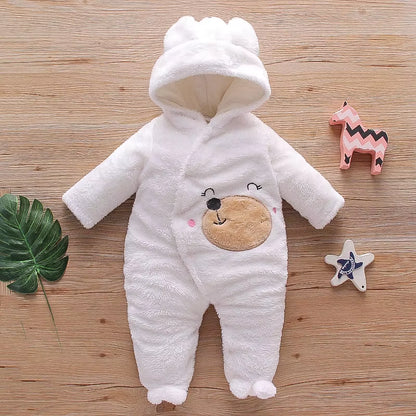 Snugglepals – Plush Cartoon Baby Romper for Autumn & Winter
