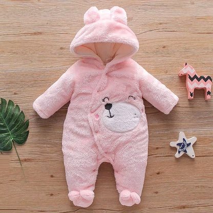 Snugglepals – Plush Cartoon Baby Romper for Autumn & Winter